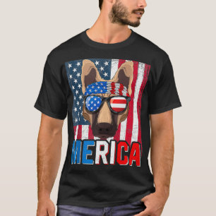 T-shirt Drapeau allemand Merica 4 juillet Chien Amérique