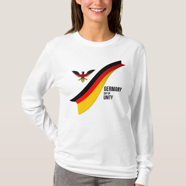 T-shirt Drapeau Allemand Patriotique, Jour De L'Unité Alle (Devant)