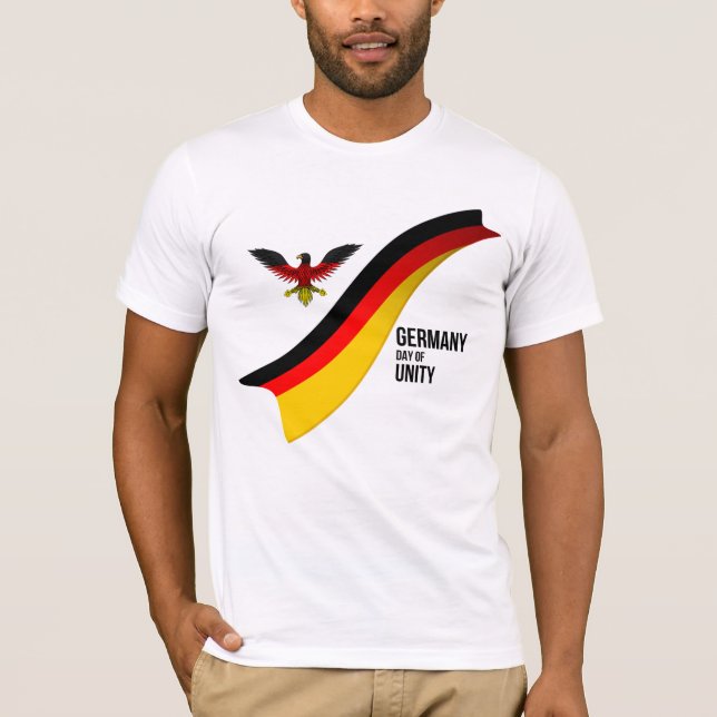 T-shirt Drapeau Allemand Patriotique, Jour De L'Unité Alle (Devant)