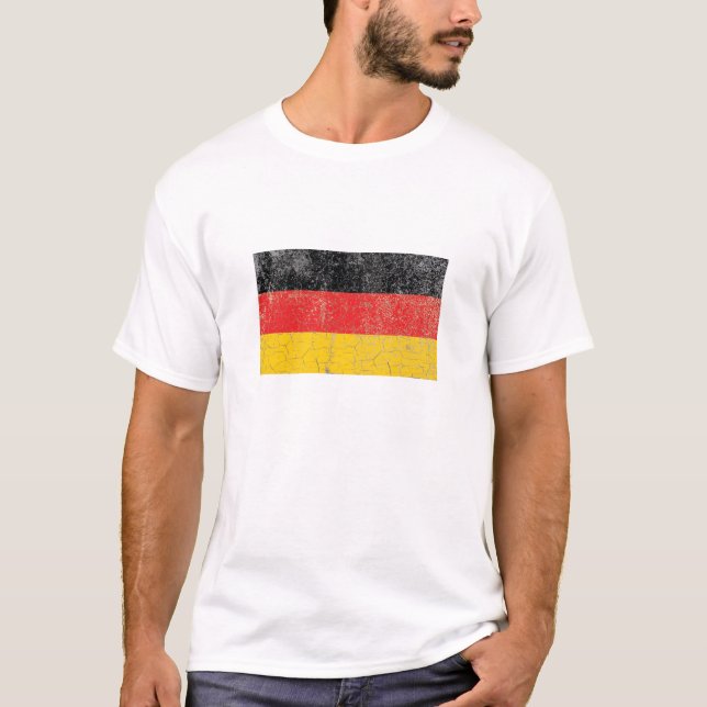 T-shirt Drapeau allemand rustique (Devant)