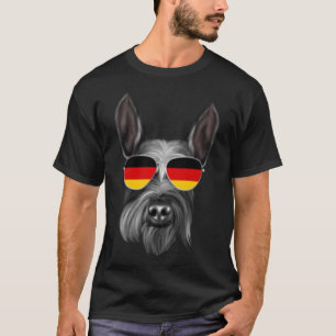 T-shirt Drapeau allemand Schnauzer Chien Allemagne Poche