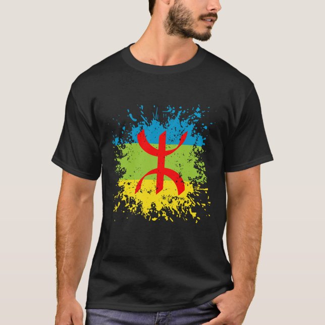 T-shirt Drapeau Amazigh, Drapeau Amazigh, kabyle amazigh b (Devant)
