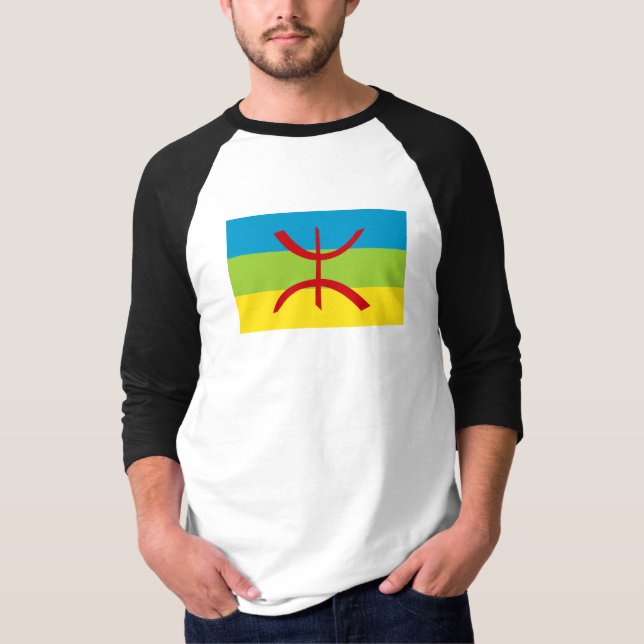 T-shirt Drapeau Amazigh Drapeau Berber Drapeau Kabyles (Devant)
