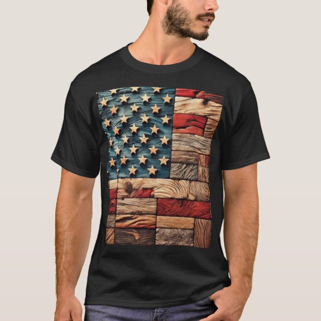 T-shirt drapeau américain (Devant)