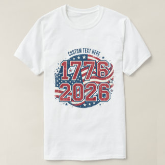 T-shirt Drapeau américain 1776 2026 Anniversaire