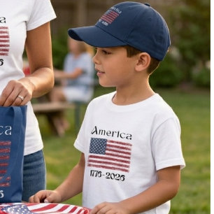 T-shirt Drapeau américain 1776 à 2026 Enfants 250e Anniver