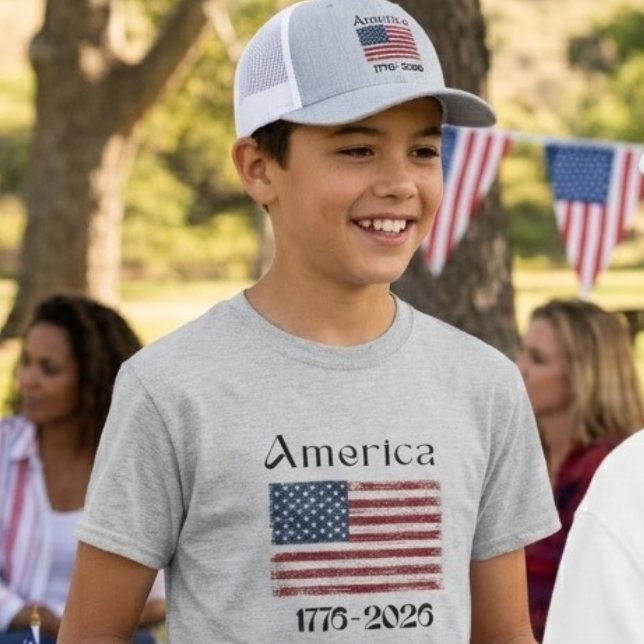 T-shirt Drapeau américain 1776 à 2026 Enfants 250e Anniver (Créateur téléchargé)
