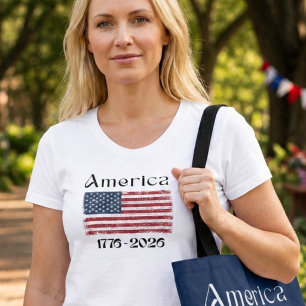 T-shirt Drapeau américain 1776 à 2026 États-Unis 250e anni