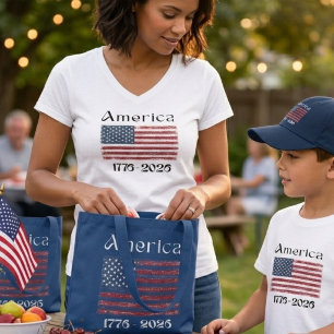 T-shirt Drapeau américain 1776 à 2026 États-Unis 250e anni