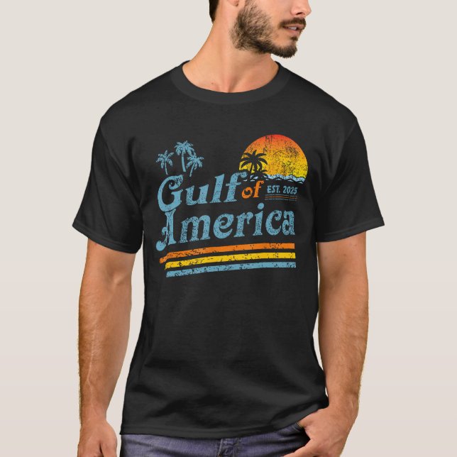 T-shirt Drapeau Américain 2025 Du Golfe Des États-Unis Des (Devant)