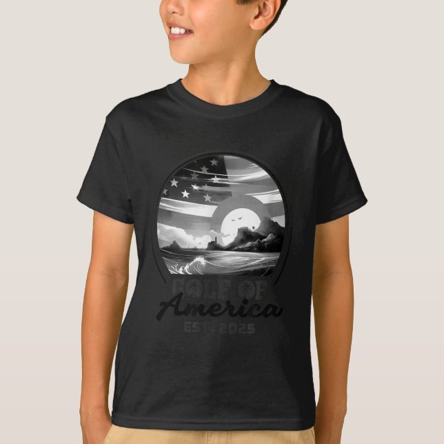 T-shirt Drapeau Américain 2025 Golfe Du Mexique (Devant)