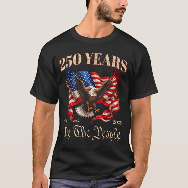 T-shirt drapeau américain 250e anniversaire 250 ans 4 juil (Devant)