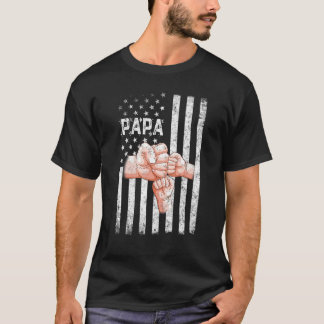 T-shirt Drapeau américain 2 Enfants Fête des pères 4e de