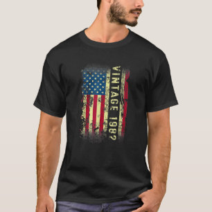 T-shirt Drapeau Américain 40E Ancien Vintage De 40 Ans 198