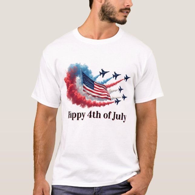 T-shirt Drapeau américain, 4 juillet (Devant)