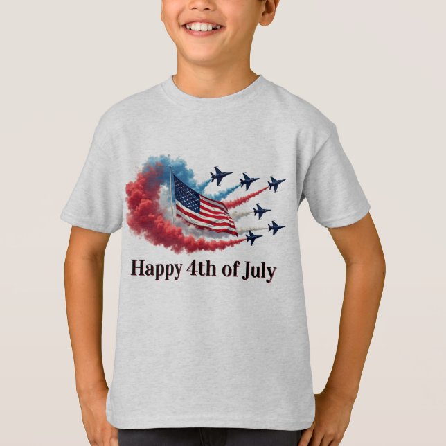 T-shirt Drapeau américain, 4 juillet (Devant)