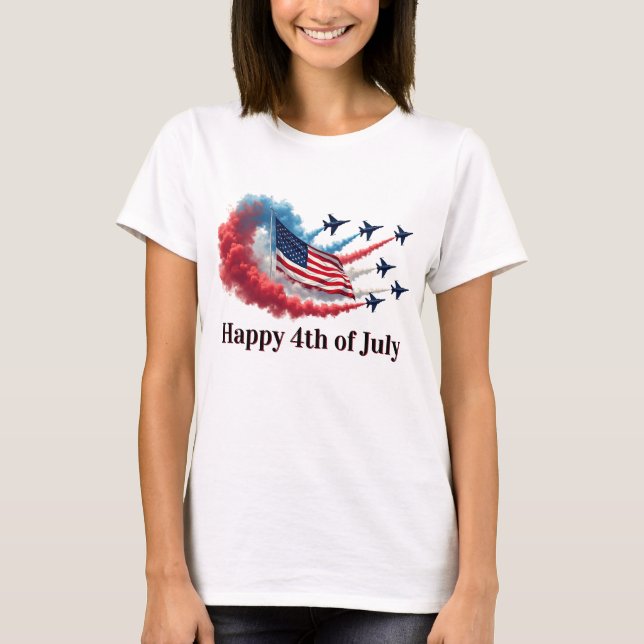 T-shirt Drapeau américain, 4 juillet (Devant)