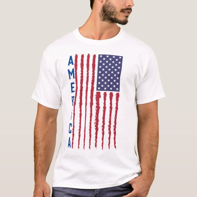 T-shirt Drapeau américain 4 juillet (Devant)