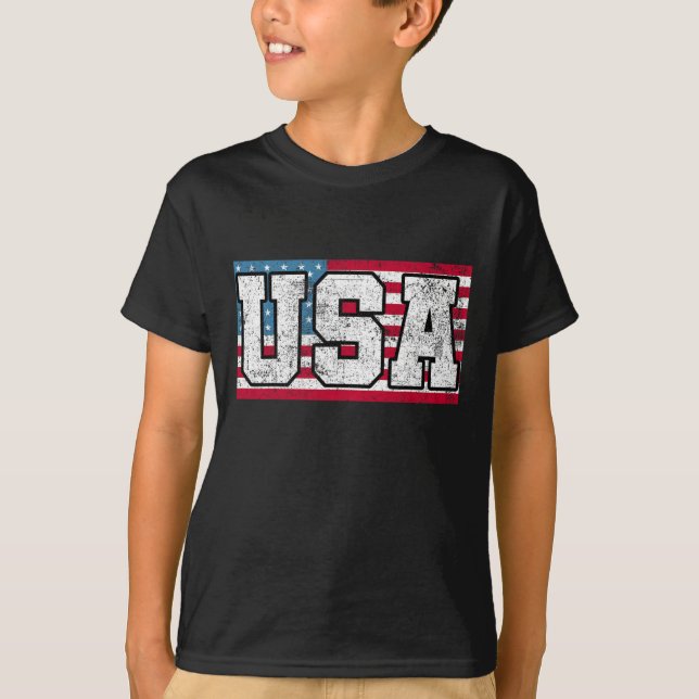 T-shirt Drapeau américain 4 juillet (Devant)