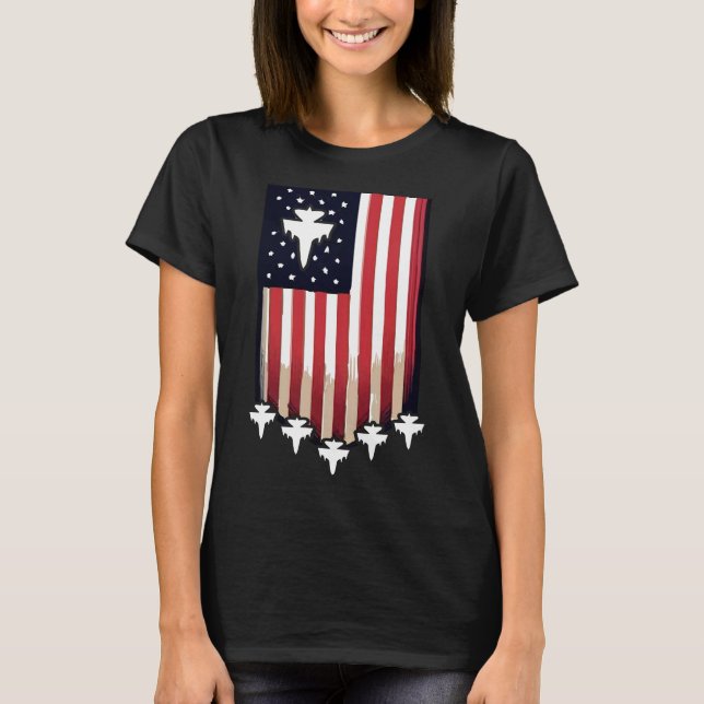 T-shirt Drapeau Américain 4 Juillet-65079 (Devant)