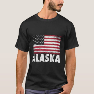 T-shirt Drapeau américain 4 juillet Alaska Patriotic