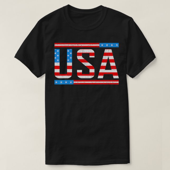 T-shirt Drapeau américain 4 juillet Amérique Amérique (Design devant)