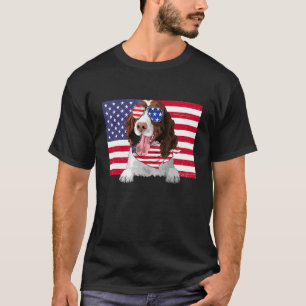 T-shirt Drapeau américain 4 juillet Anglais Springer Spani