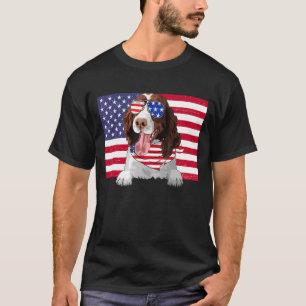 T-shirt Drapeau américain 4 juillet Anglais Springer Spani