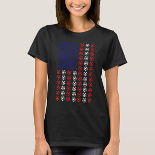 T-shirt Drapeau américain 4 juillet balle de football Patr