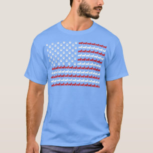 T-shirt Drapeau américain 4 juillet chien de Corgi