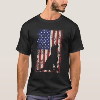 T-shirt Drapeau américain 4 juillet du Labrador patriotiqu