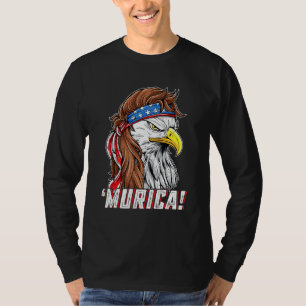 T-shirt Drapeau américain 4 juillet Eagle Mullet Murica Us