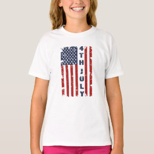 T-shirt Drapeau américain 4 juillet et déchiré
