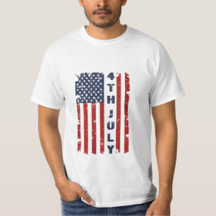 T-shirt Drapeau américain 4 juillet et déchiré
