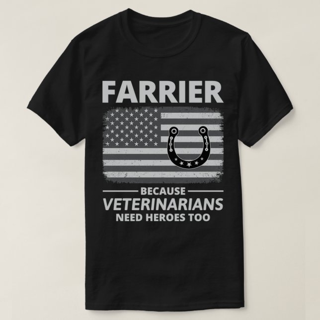 T-shirt Drapeau américain 4 juillet Farrier Patriotic T (Design devant)