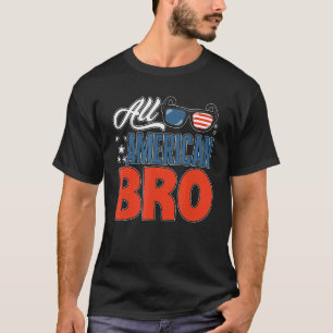 T-shirt Drapeau américain 4 juillet Frères Hommes