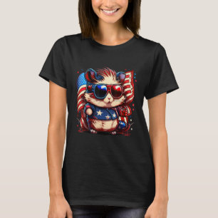 T-shirt Drapeau américain 4 juillet Hamster patriotique