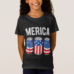 T-Shirt Drapeau américain 4 juillet Hommes Femmes Merica U