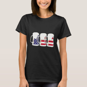 T-shirt Drapeau américain 4 juillet Hommes Femmes Merica U