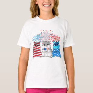 T-shirt Drapeau américain 4 juillet Joyeux Cochon De Guiné