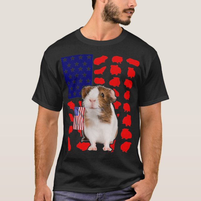 T-shirt Drapeau américain 4 juillet Lover USA Pat (Devant)