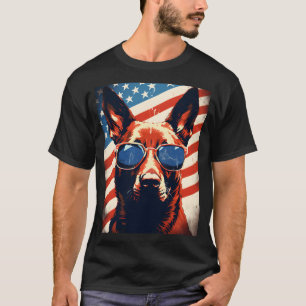 T-shirt Drapeau américain 4 juillet malinois