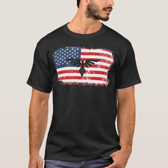 T-shirt Drapeau américain 4 juillet Patriotique (Devant)