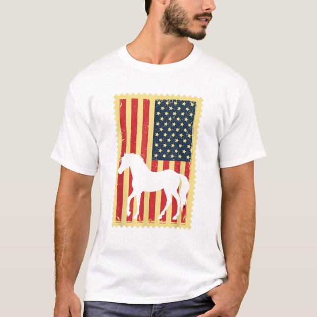 T-shirt Drapeau américain 4 juillet Patriotique Eque (Devant)