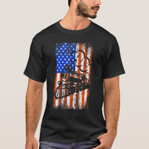 T-shirt Drapeau américain 4 juillet Patriotique Retr