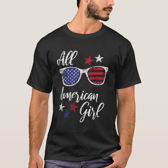T-shirt Drapeau américain 4 juillet Patriotique Usa Sungla (Devant)