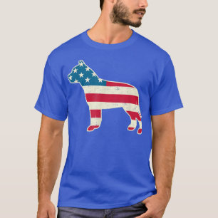 T-shirt Drapeau américain 4 juillet Pit Bull Terrier Dog É