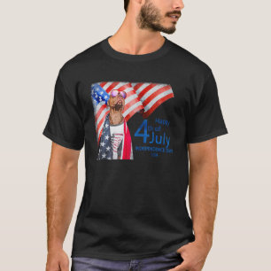 T-shirt Drapeau Américain 4 Juillet Pitbull Fête De L'Indé