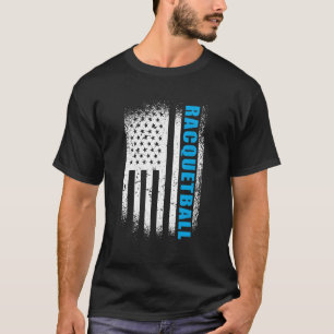 T-shirt Drapeau américain 4 juillet Racquetball