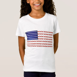 T-Shirt drapeau américain 4 juillet rouge blanc bleu patri